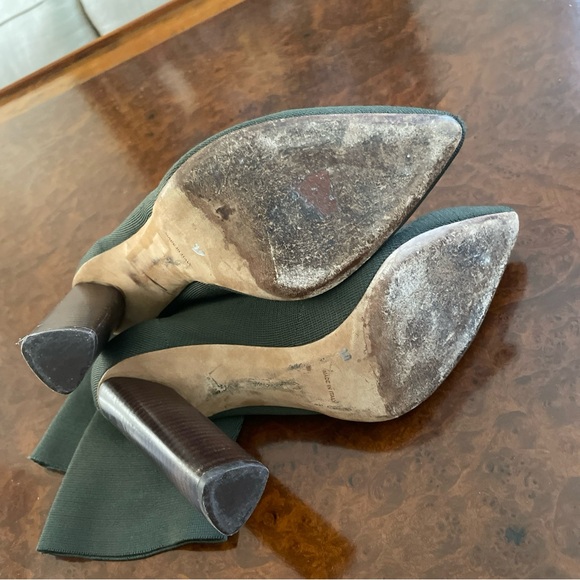 Yeezy Season 2 Made in Italy Heeled Knit Sock Bootie in Olive Green Size 41 $895 - Picture 8 of 8